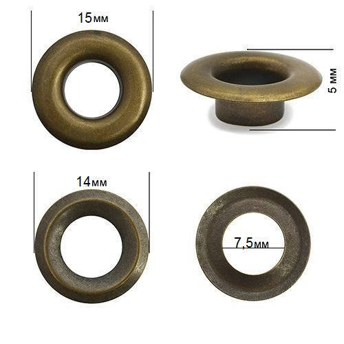 

Люверс с шайбой 8 мм, антик (от 20шт)