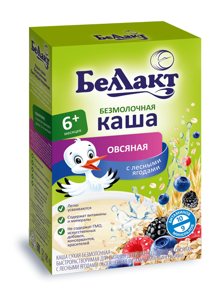 

Каша сухая безмолочная быстрорастворимая для детского питания овсяная с лесными ягодами