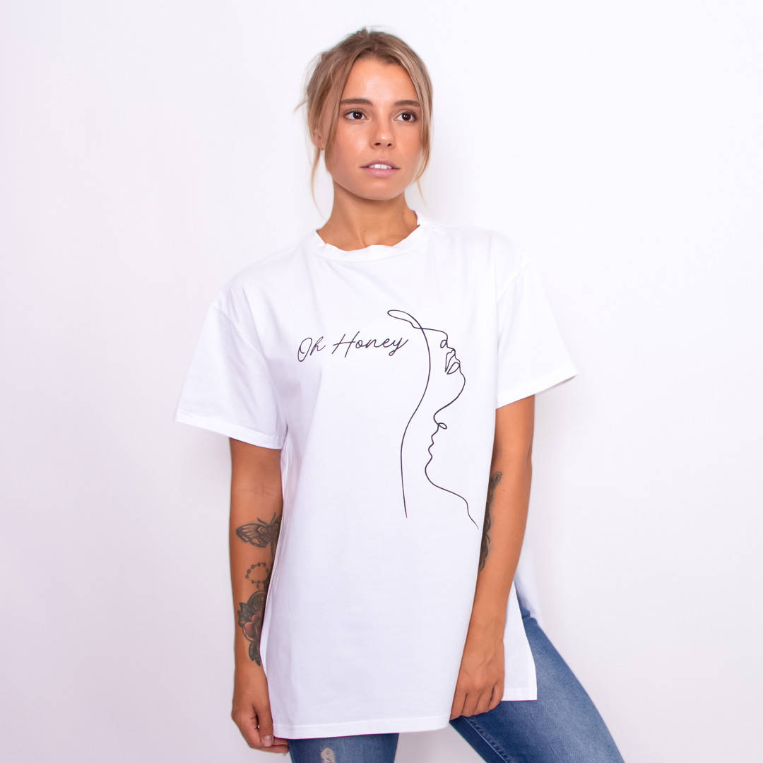 

Женская футболка Teamv Oh Honey Белая S, Белый