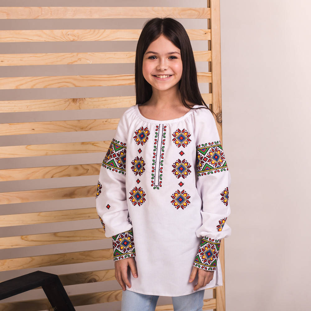 

Вишиванка Moderika Оксанка на білому льоні 146, Белый