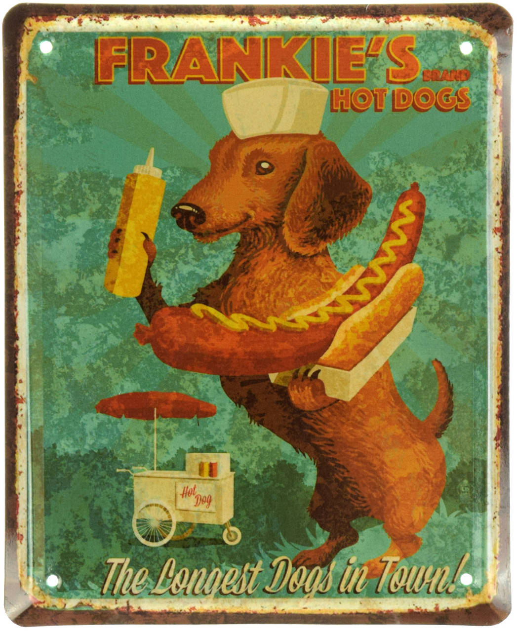 

Металлическая табличка "Хот-Доги / Frankie's Brand Hot Dogs" (ms-001047)