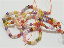 

Бусины Циркон разноцветный на нитке граненный шарик d-2мм L-40см(+-)