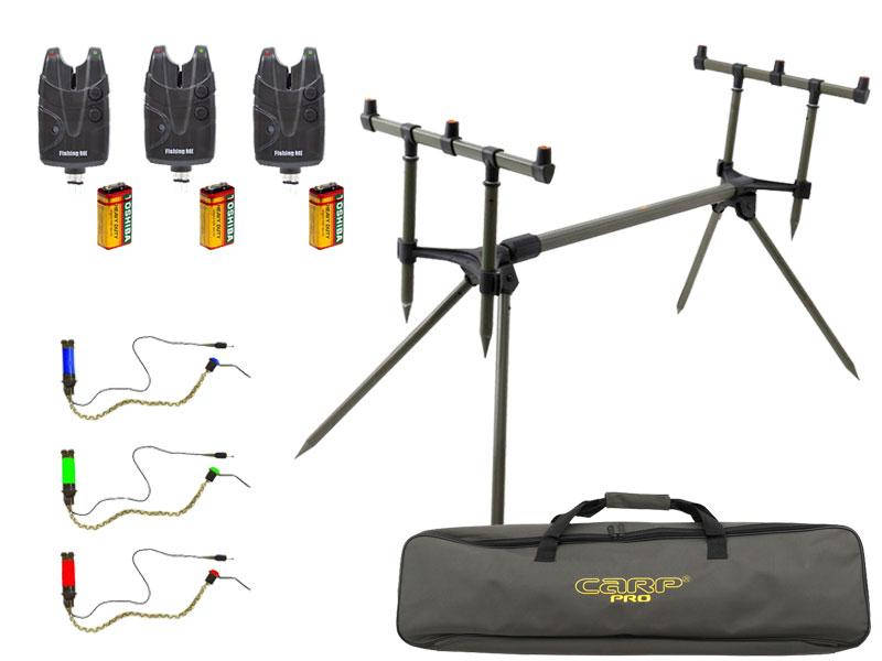 

Подставка карповая род-под Carp Pro на 3 удилища в чехле + Сигнализаторы X5Pro 3шт. + Свингера с подключ. 3шт.