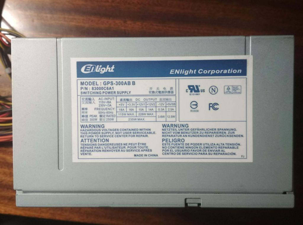 

Блок живлення Enlight GPS-300AB B 300W 80FAN ПРОБЛЕМНИЙ!