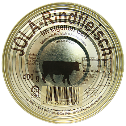 

Тушонка з яловичини Вернер-саймон Werner-simon rindfleisch 400g 6шт/ящ (Код : 00-00011965)