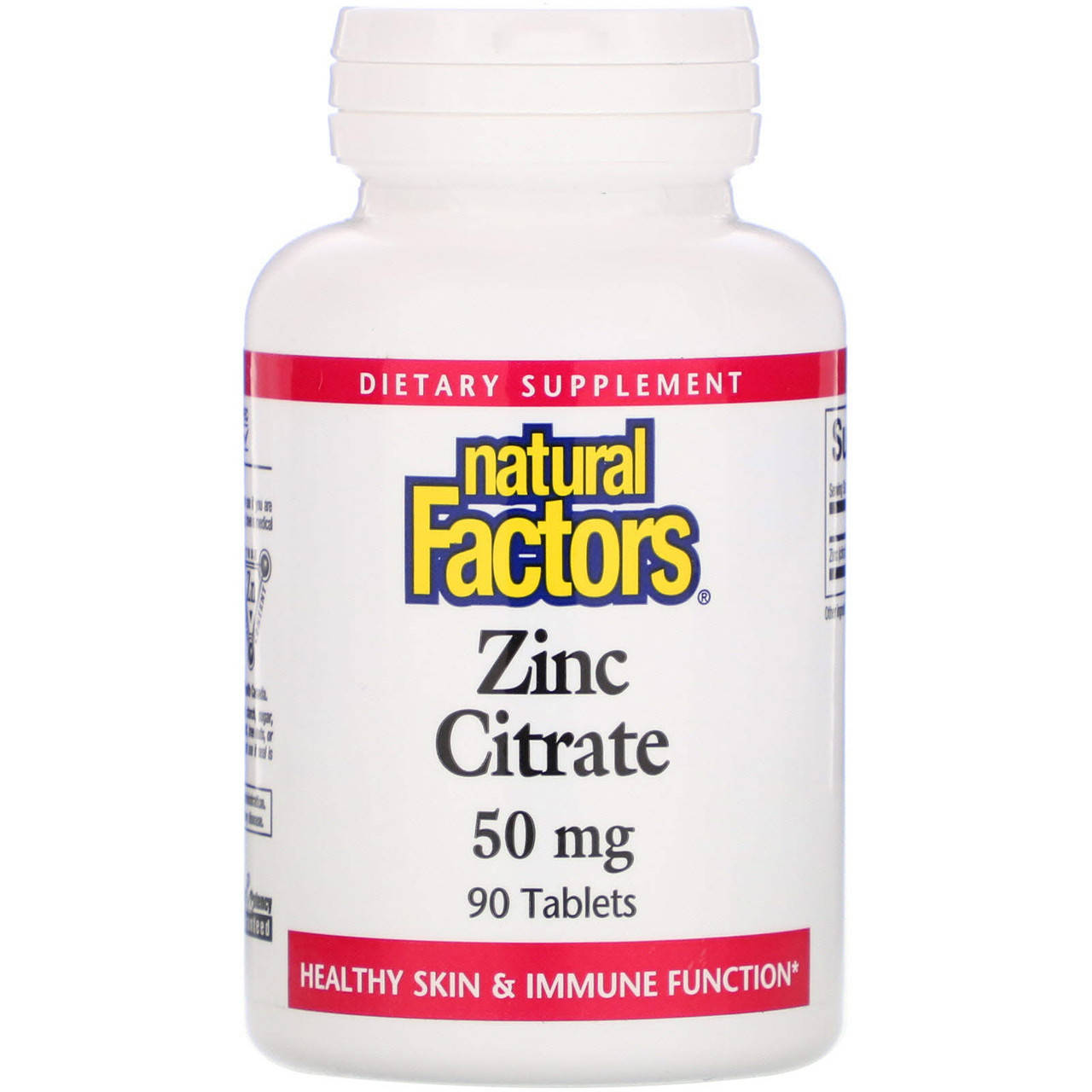 

Natural Factors, цинк цитрат (90 таб. по 50 мг), zinc citrate