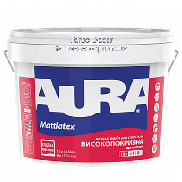 

Краска AURA Mattlatex TR латексная для потолков и стен (матовая), 2,25 л