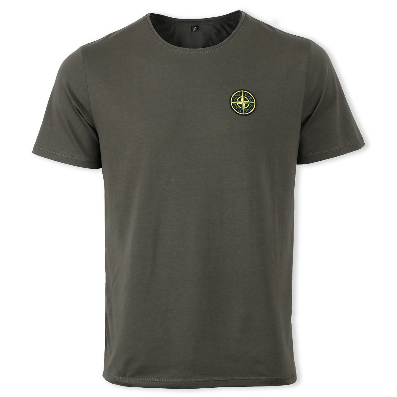 

Футболка мужская хаки STONE ISLAND с патчем Ф-10 KHA L(Р) 20-813-020