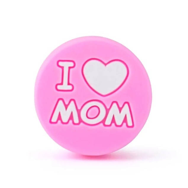 

I❤MOM бусина силиконовая Розовый