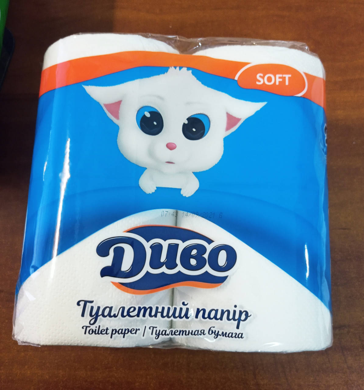 

Папір туалетний Диво Soft Білий 2 шари 4шт, Белый