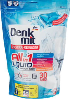 

Denkmit All-in-1 Liquid Power-Tabs Капсулы для посудомоечных машин 30 шт.