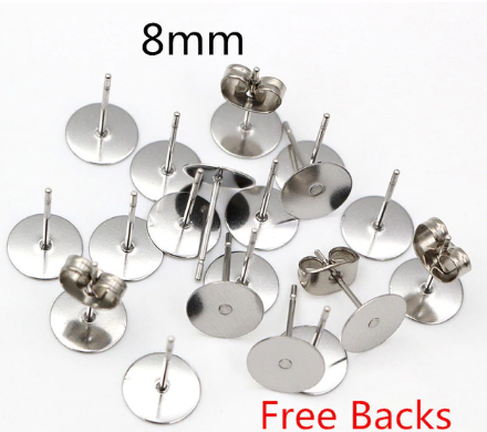 

Швензы нержавейка "Гвоздики" с заглушками 8*12 мм для сережок