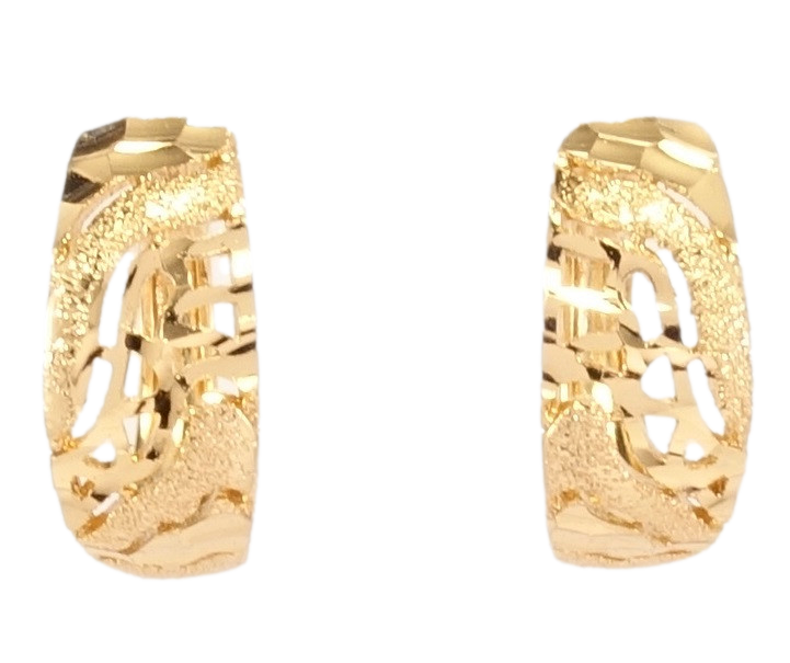 

Серьги Xuping Позолота 18K колечки "Резной узор с алмазной крошкой и огранкой"