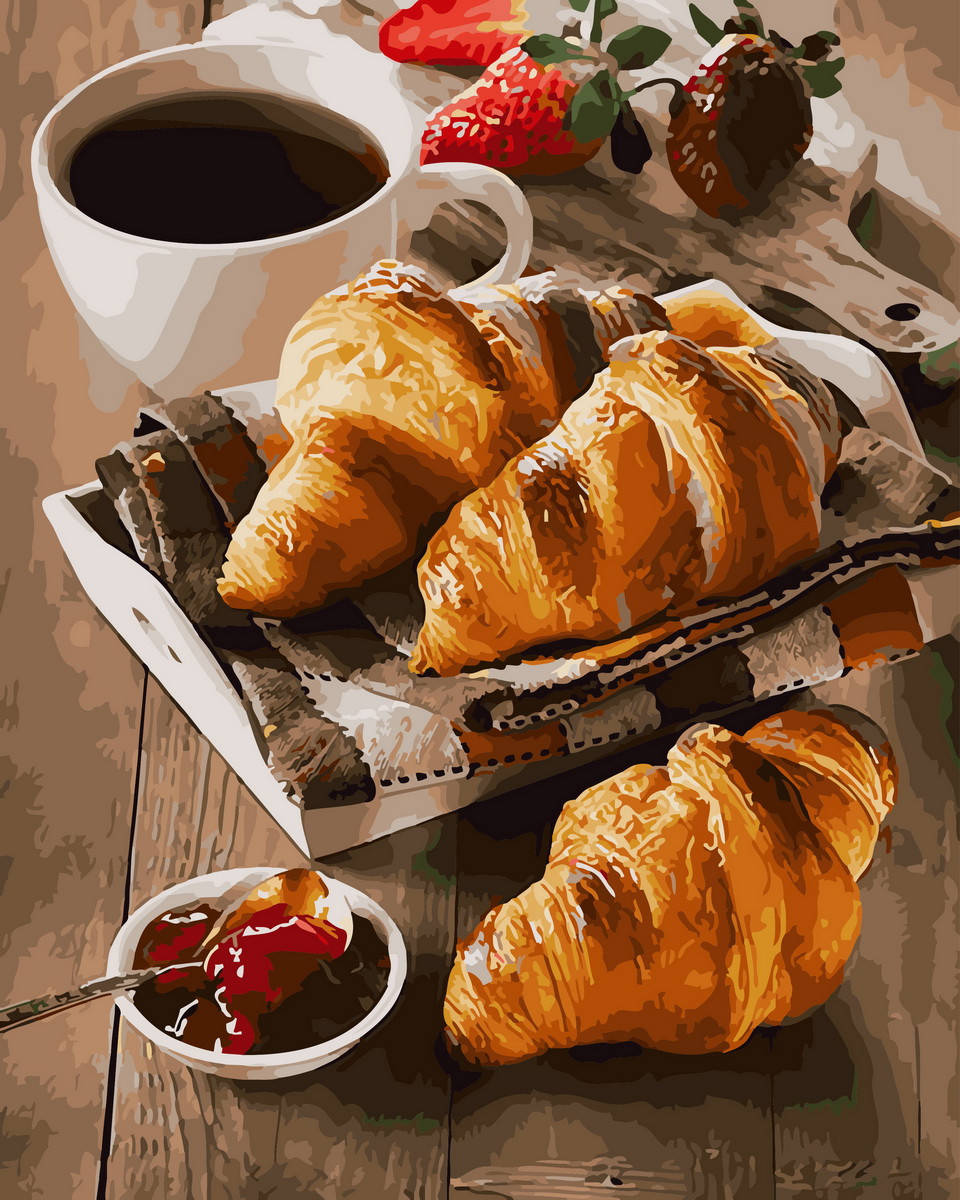 

Рисунок по цифрам Утро с кофе и круассанами (BK-GX30865) 40 х 50 см (Без коробки)