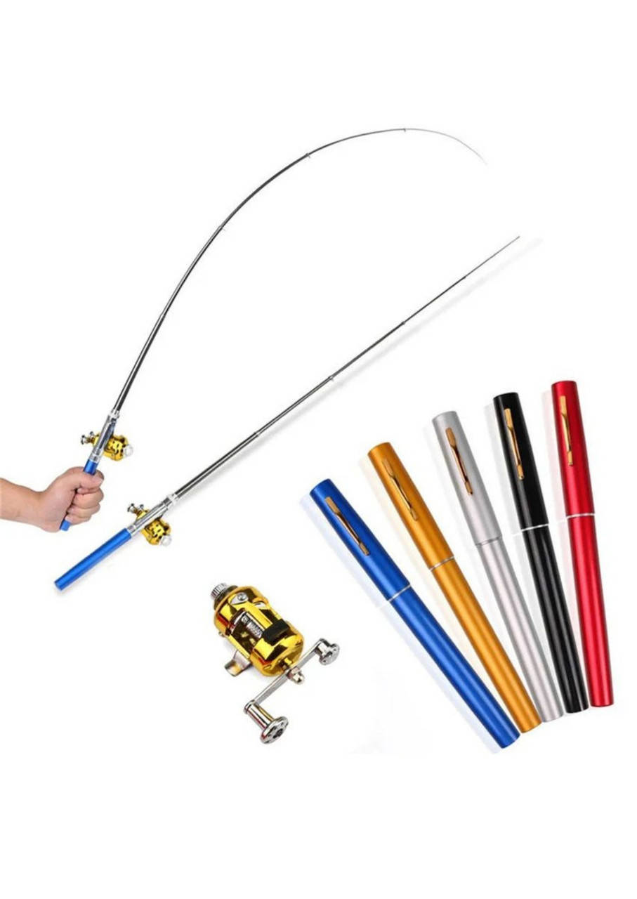

Складная походная мини-удочка в форме ручки Fishing rod in pen case с катушкой