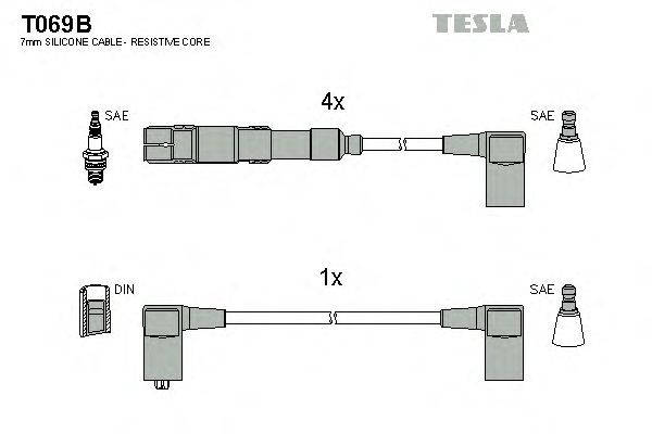 

Высоковольтные провода зажигания Tesla T069B Mercedes