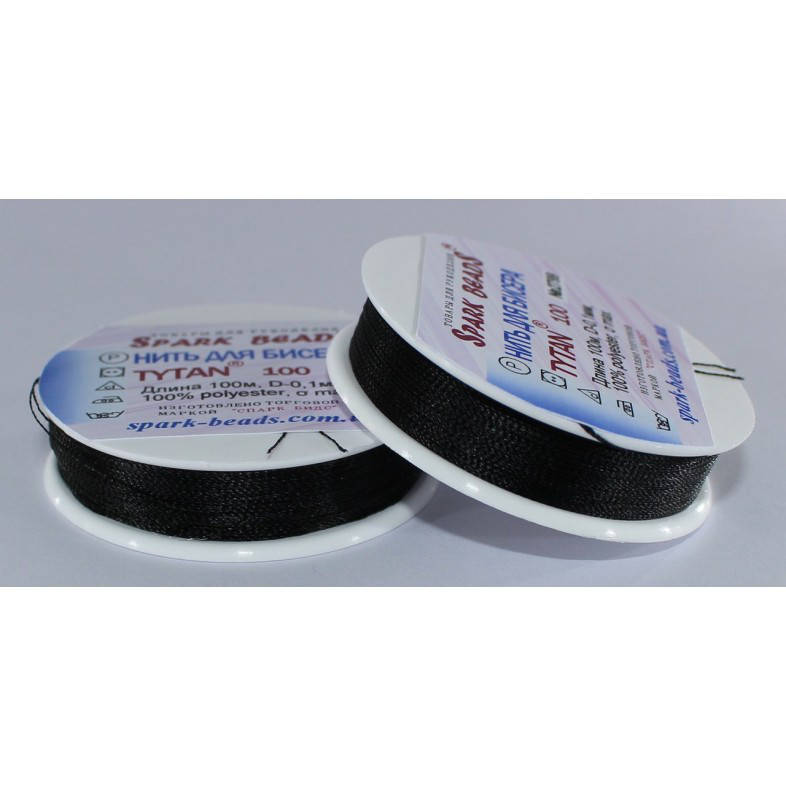 

2799 Нить бисерная Титан черная (100метров).Titan100