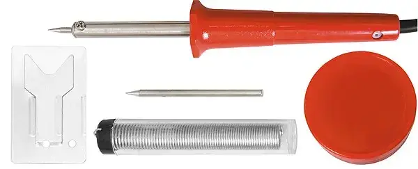 

Набір для пайки, 5 предм. (паяльник 30 Вт, 220 В, підставка, жало, паста, припій)// SPARTA