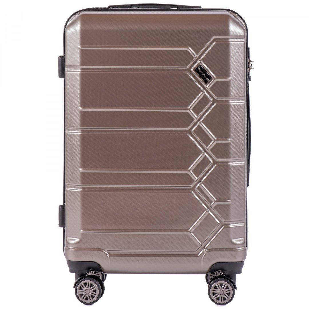 

Чемодан поликарбонат Wings PC 185  (M, 57 л) на 4 сдвоенных колесах Бронзовый (Bronze