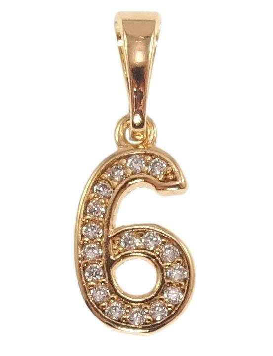 

Кулон детский Xuping Позолота 18K "Цифра 6 с цирконием" для цепочки до 5мм