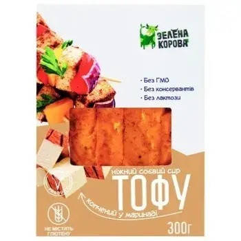 

Сир рослинний тофу копчений 250г Зелена Корова