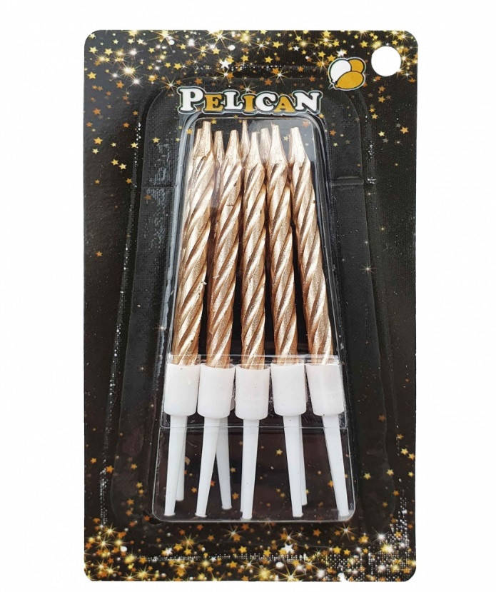 

Свечи для торта спиральные 5см золотой