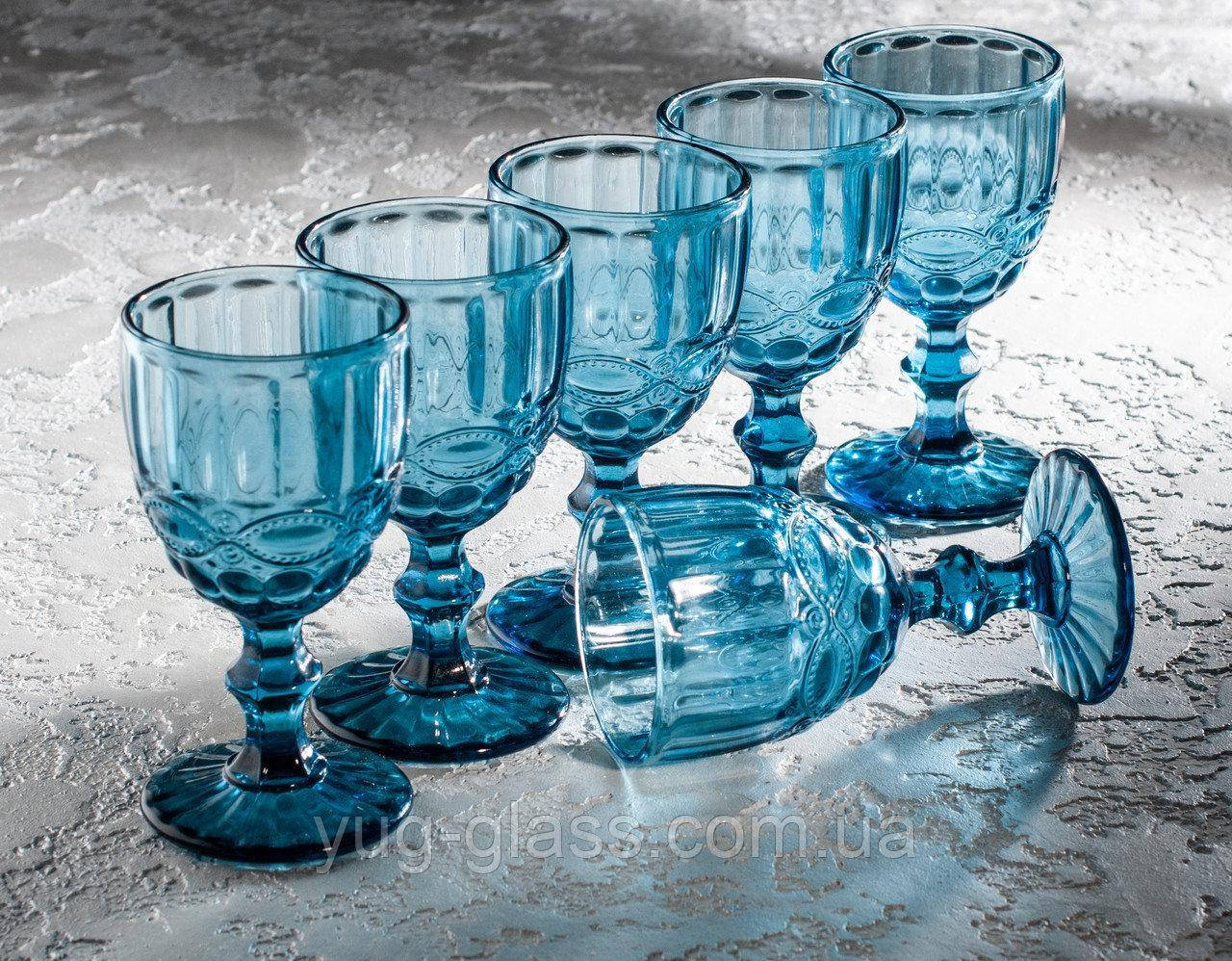 

Бокал для вина «Винтаж», 260 мл, 8×15,5 см, цвет синий