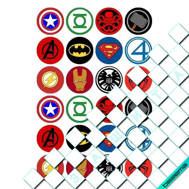 

Термонаклейки на одежду Знаки супергероев [Свой размер и материалы в ассортименте] 14.6, Средний