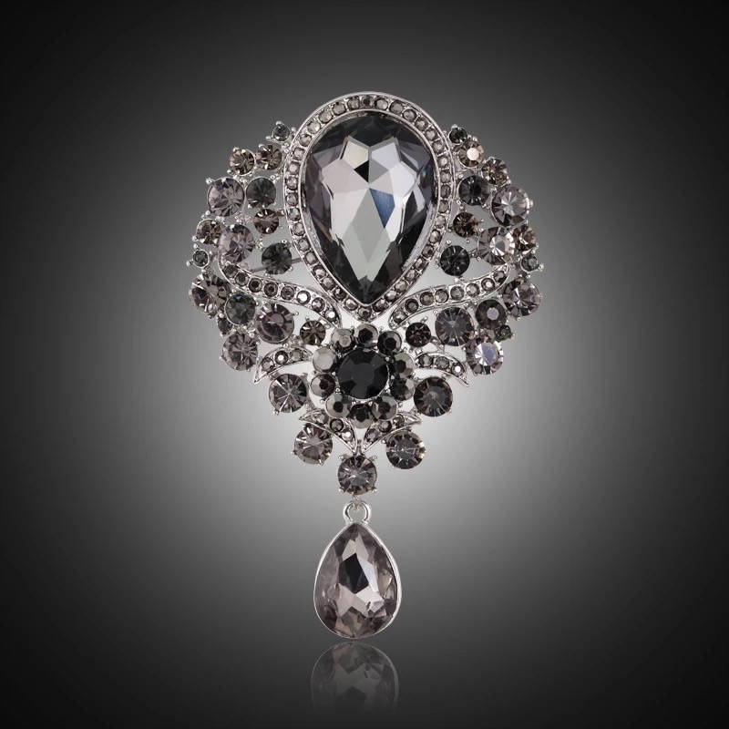 

Брошь восточная, цвет Black Diamond, 84х56 мм, 1шт