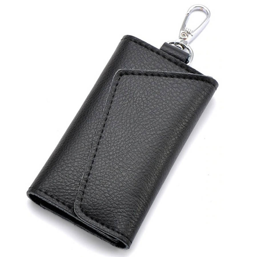 

Чехол для ключей/ключница кожаная для 6 ключей и отсеком для кредиток Key Organizer черная (КО-27383), Черный