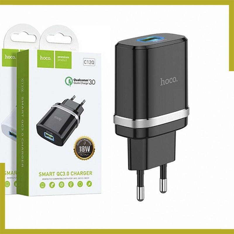 

Зарядное устройство к телефону Hoco C12Q QC3.0 / Зарядки-блочки 18 Вт, Черный