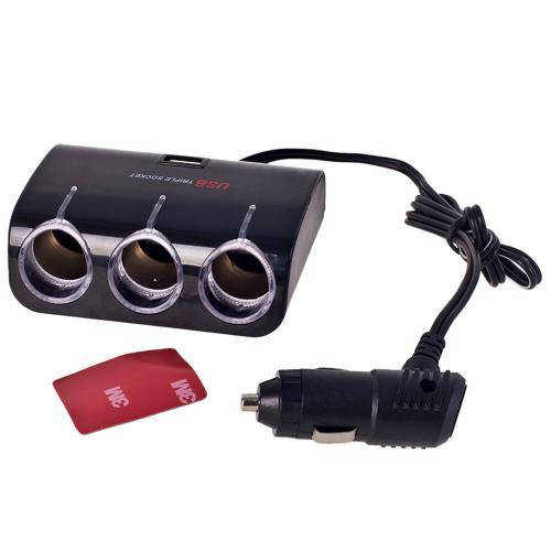 

Разветвитель прикуривателя PULSO 3 выхода + 1USB 1000mA 12/24V SC-3073
