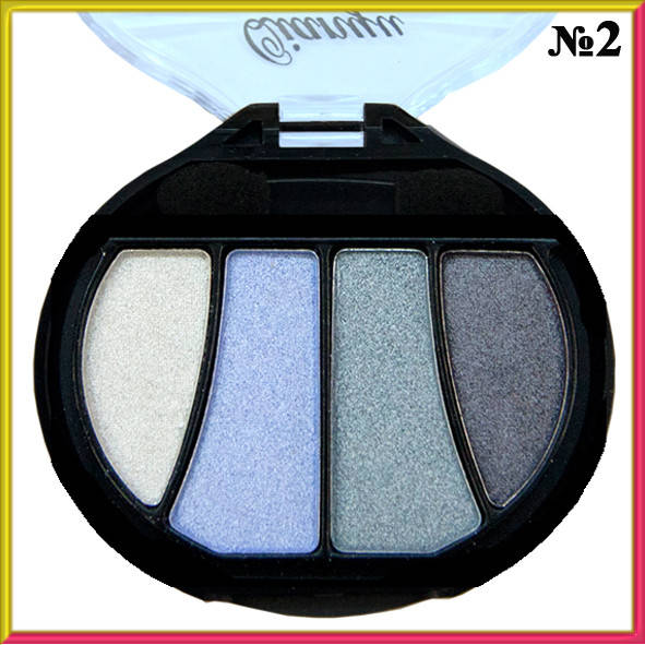 

Тени для век Qianyu MS 5204 4-х цветные Ракушка Матовые Тон 02 Белые Голубые Серые