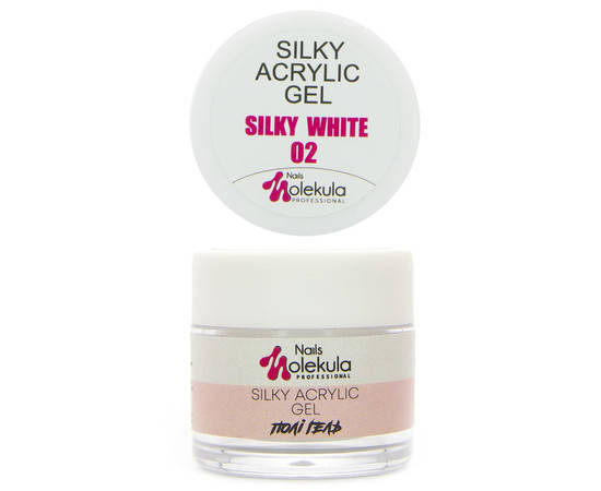 

Акрил-гель для ногтей Nails Molekula Silky 15 мл № 02 White, Белый