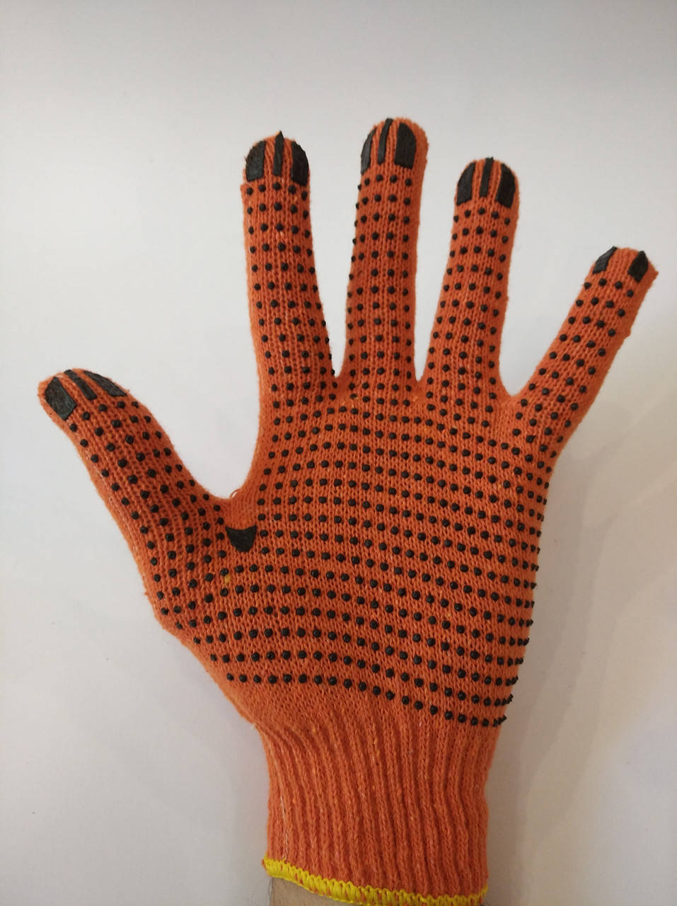 

Перчатки х/б вязаные с ПВХ точкой оранжевые, Оранжевый