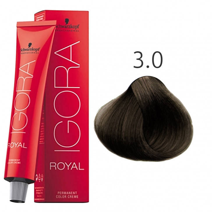 

Крем-краска для волос Schwarzkopf Igora Royal 3-0 Темно-Коричневый 60 мл