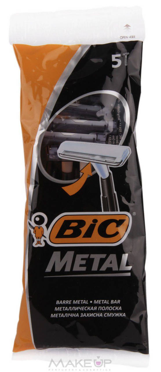 

Одноразовый бритвенный станок BIC Metal с защитной металлической полоской(5шт)