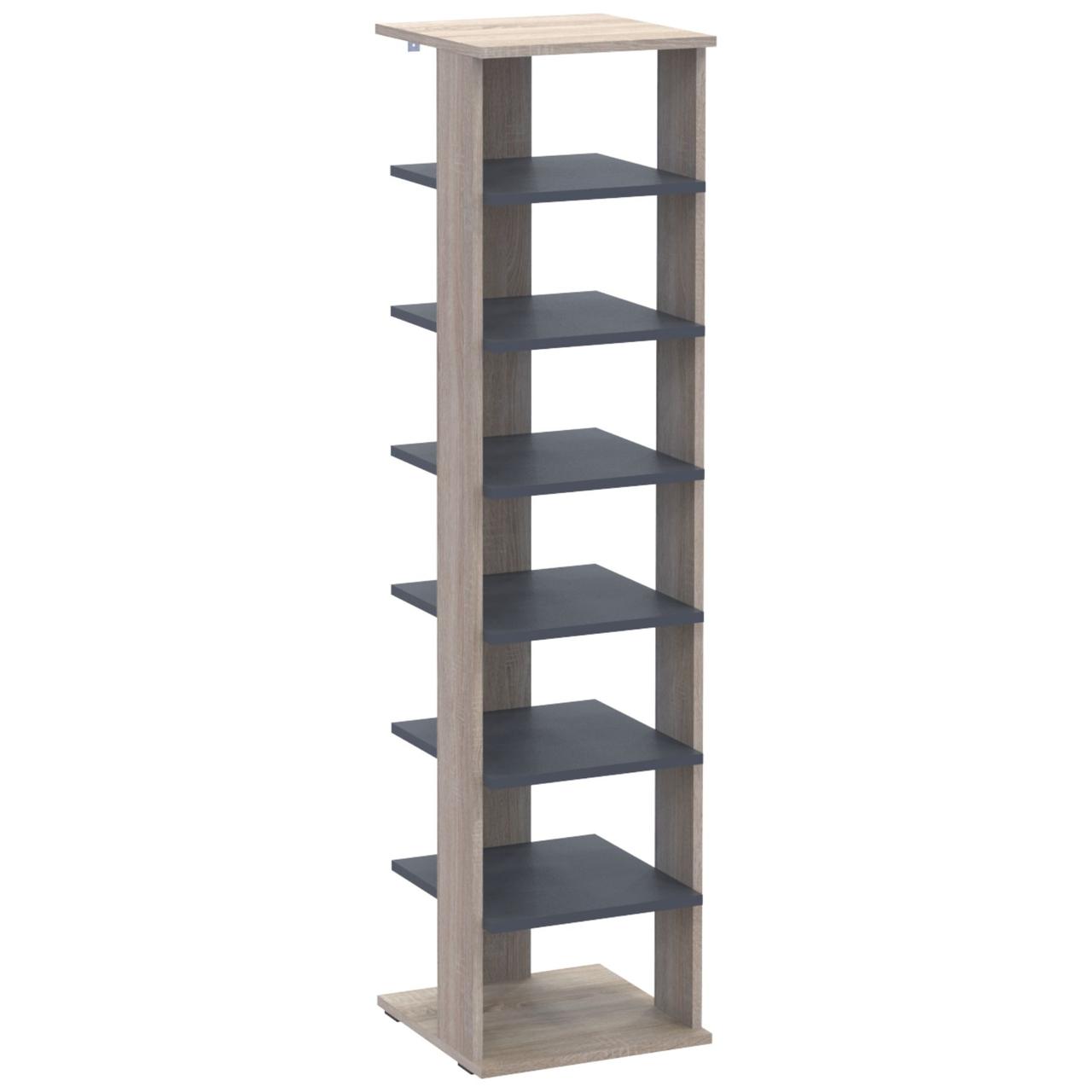 Полиця для взуття Doros Паоло Дуб Сонома/Графіт 38.4х38.4х153.4 (41516042) 6