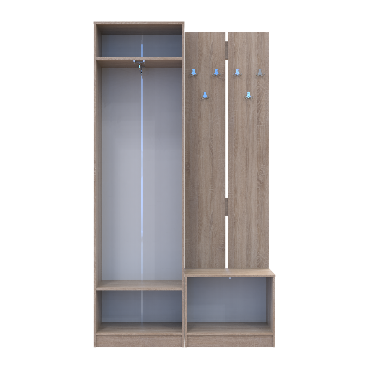 Передпокій Doros Сола 1+3 Doros Дуб Сонома/Білий ДСП 120х40х215 (42005149) 8