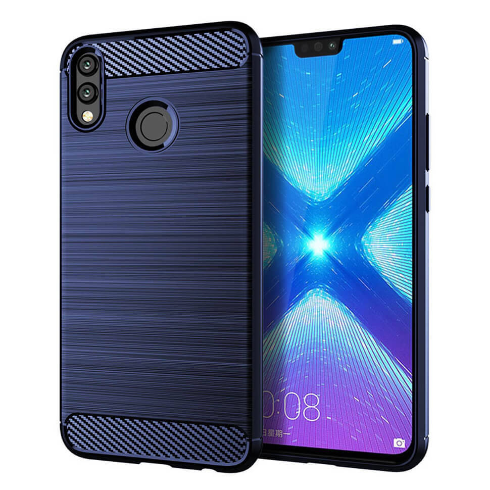 

Чехол Lenuo Carbon Fiber для Honor 8X Max Navy Blue, Синий