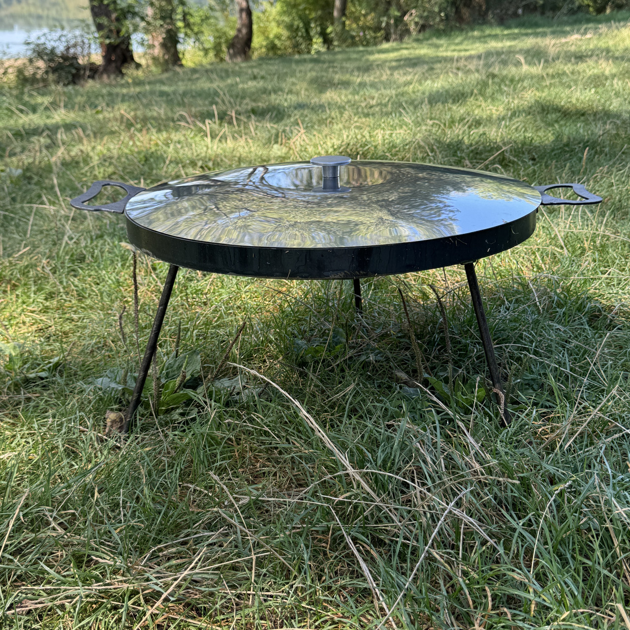 Сковорідка з диску 40см з кришкою нержавійкою