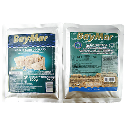 

Тунець Беймар у соняшниковій олії в фользі BayMar de girasol 500g 10шт/ящ (Код : 00-00006316)