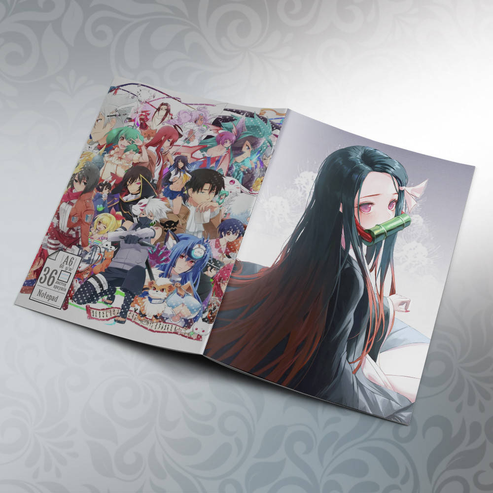 

Блокнот Аниме А6 на скобе Kimetsu no Yaiba 36 листов 04