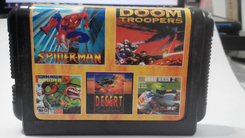 

Картридж Sega 5в1 Doom Troopers Desert Strike Road Rash 2