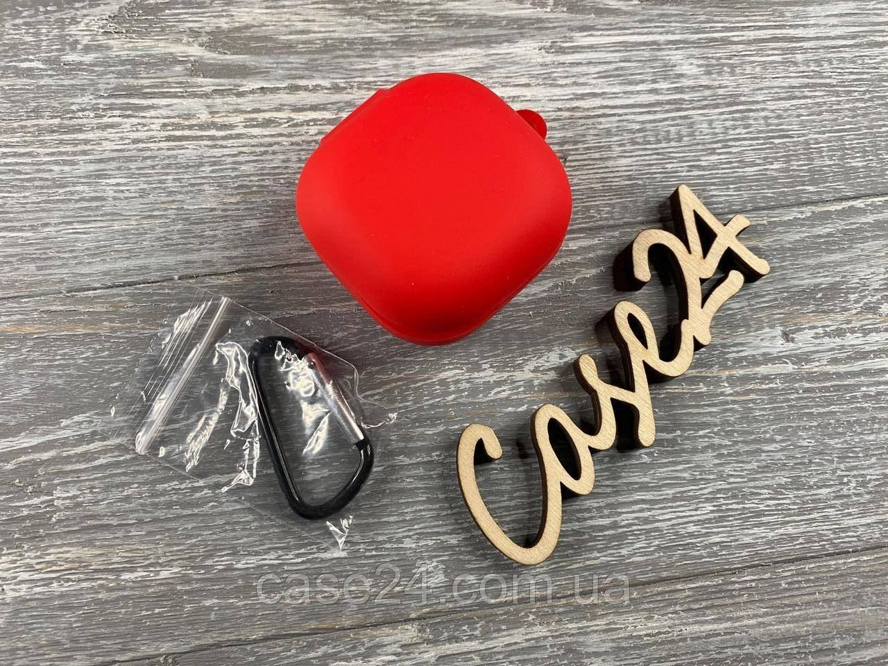 

Силиконовый чехол с карабином для Samsung Galaxy Buds 2 (11 цветов) красный