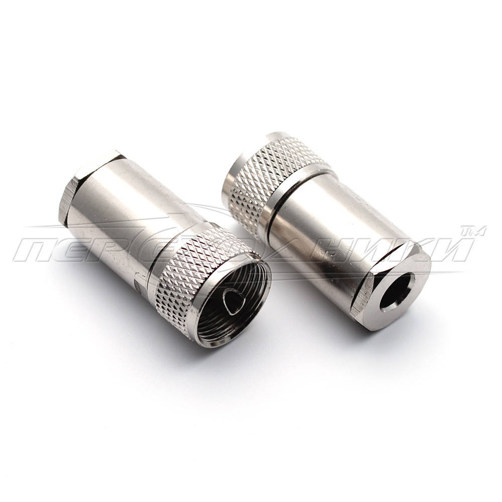 

Разъем штекер UHF под кабель RG-6, Clamp/Solder (зажим/пайку)