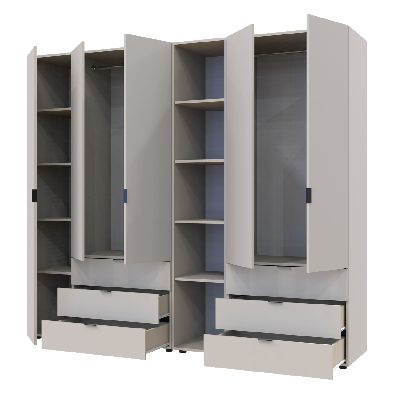 Розпашна Шафа для одягу Doros Гелар з Етажеркою Кашемір 2+3 ДСП 231.9х49.5х203.4 (80737650) 7