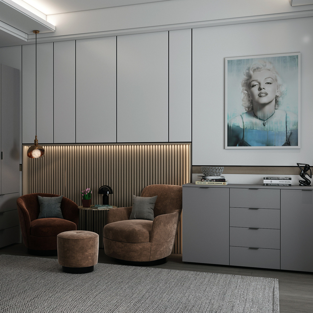 Комод Doros Рон 5 Графіт 2 фасади 4 шухляди 140х38х81 (44900235) 6