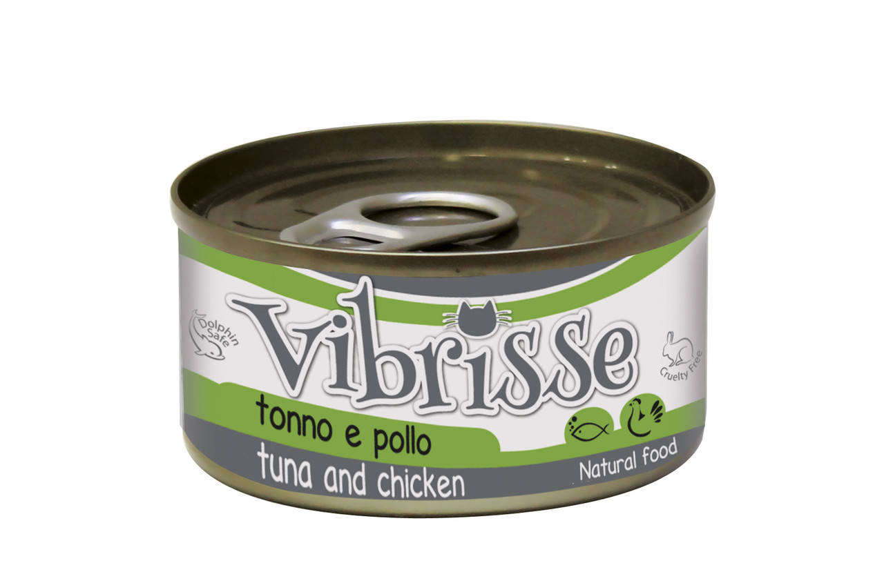 

Vibrisse (Вибрис) полноценный влажный корм на основе тунца и курицы, консервы для взрослых кошек