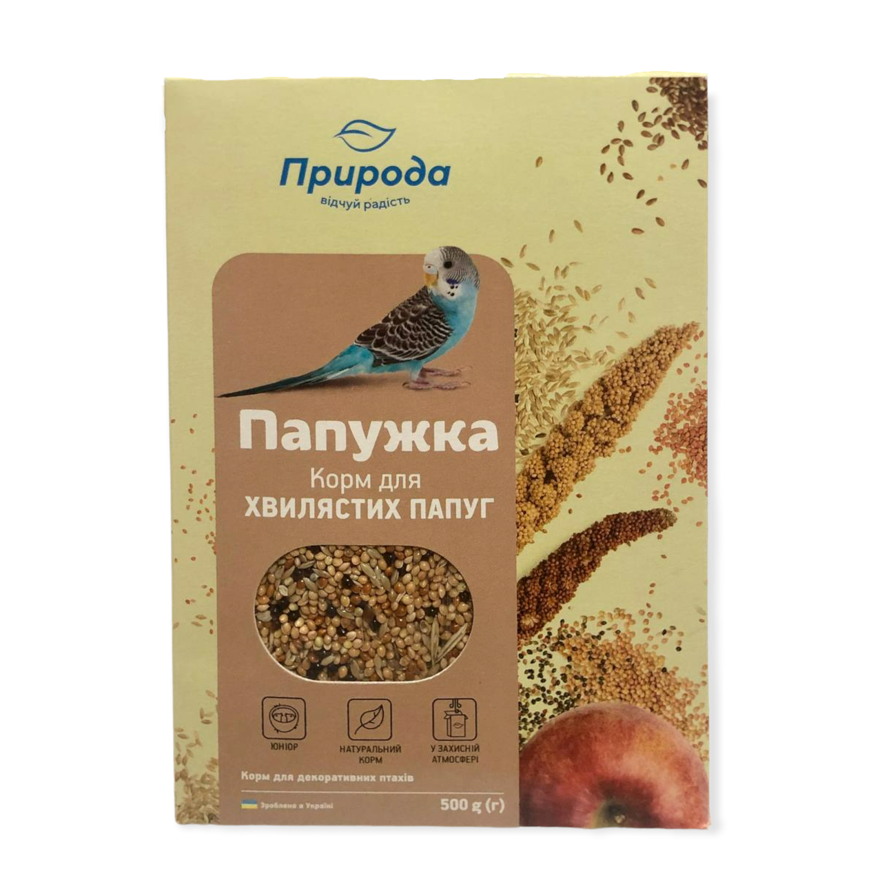 

Корм для попугаев Папужка Юниор ТМ Природа упаковка 500г